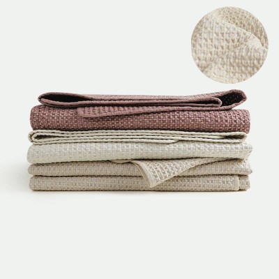 2022 New Beige Natural Material Modal 100% Cotton Polyester Thermal Baby Waffle Blanket