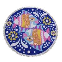 Customsized Different Shapes/Sizes/Weight Microfiber Printed Round Beach Towels